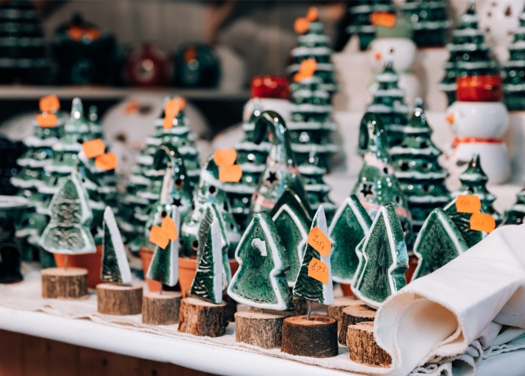 Handcrafted ceramic souvenirs at Budapest Christmas market