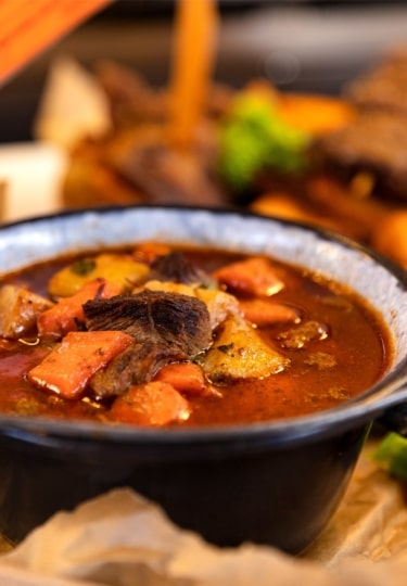 Classic Budapest goulash stew with rich broth and meat