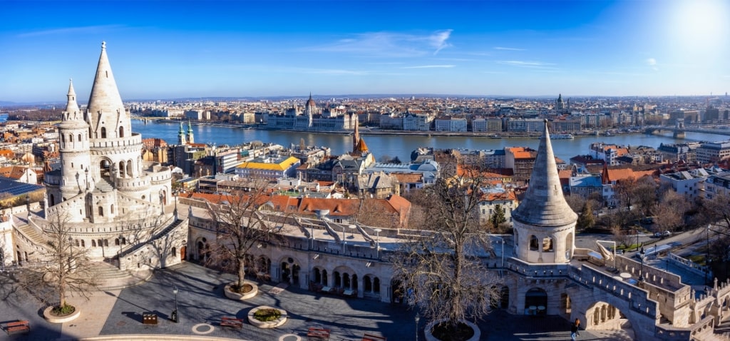 Scenic view of Fisherman's Bastion, Budapest in December
