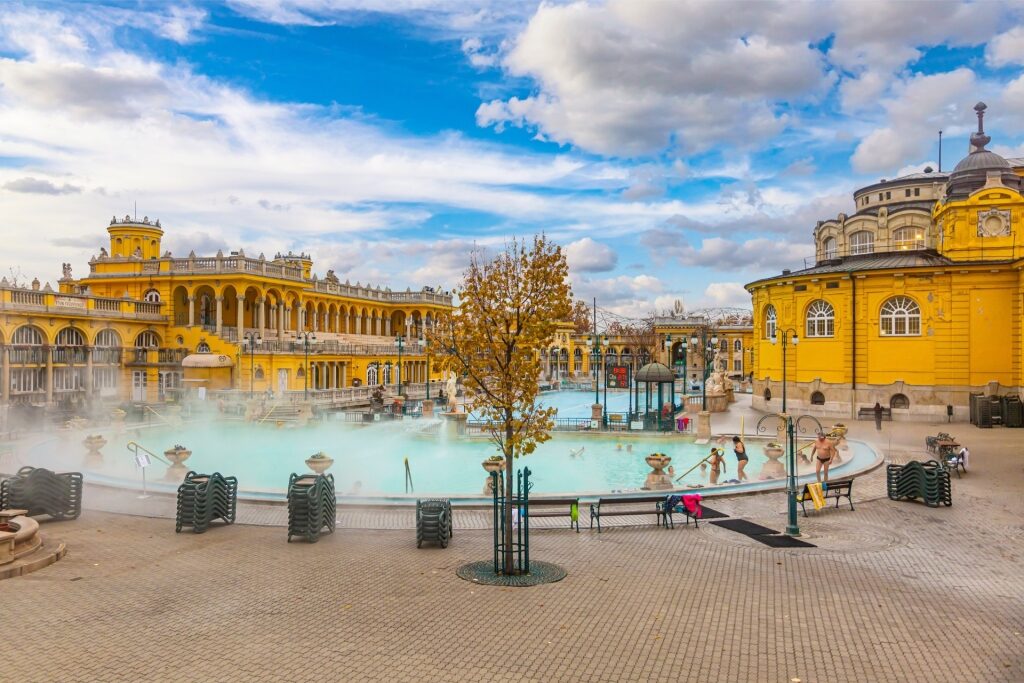 People bathing in Széchenyi Baths