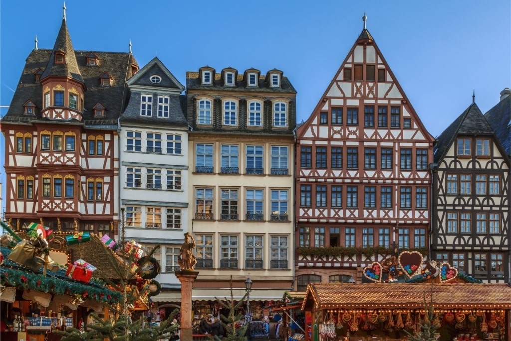 Christmas market in Frankfurt in Germany.