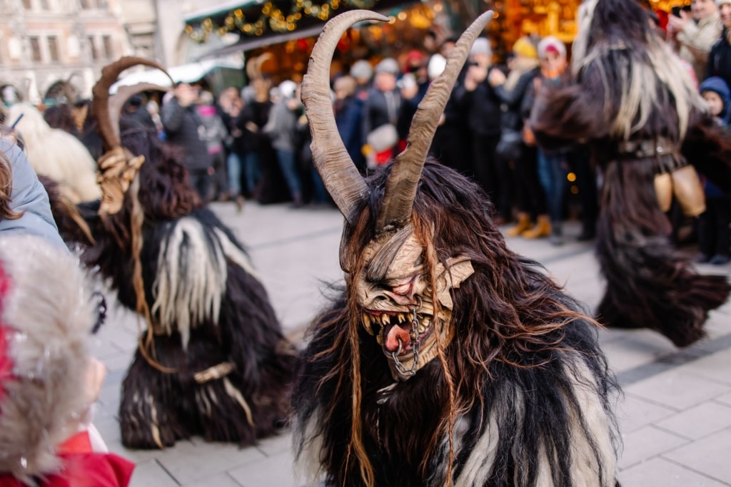 Krampus costume in a parade