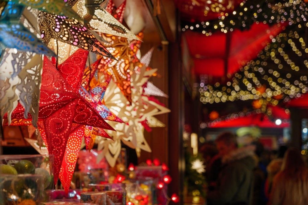 Decorations at a Christmas market in Cologne