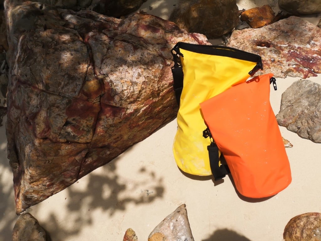 Dry bag on the ground