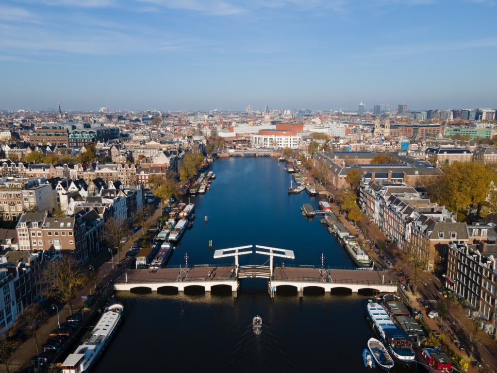 Amsterdam’s Magere Brug over the Amstel River in De Pijp