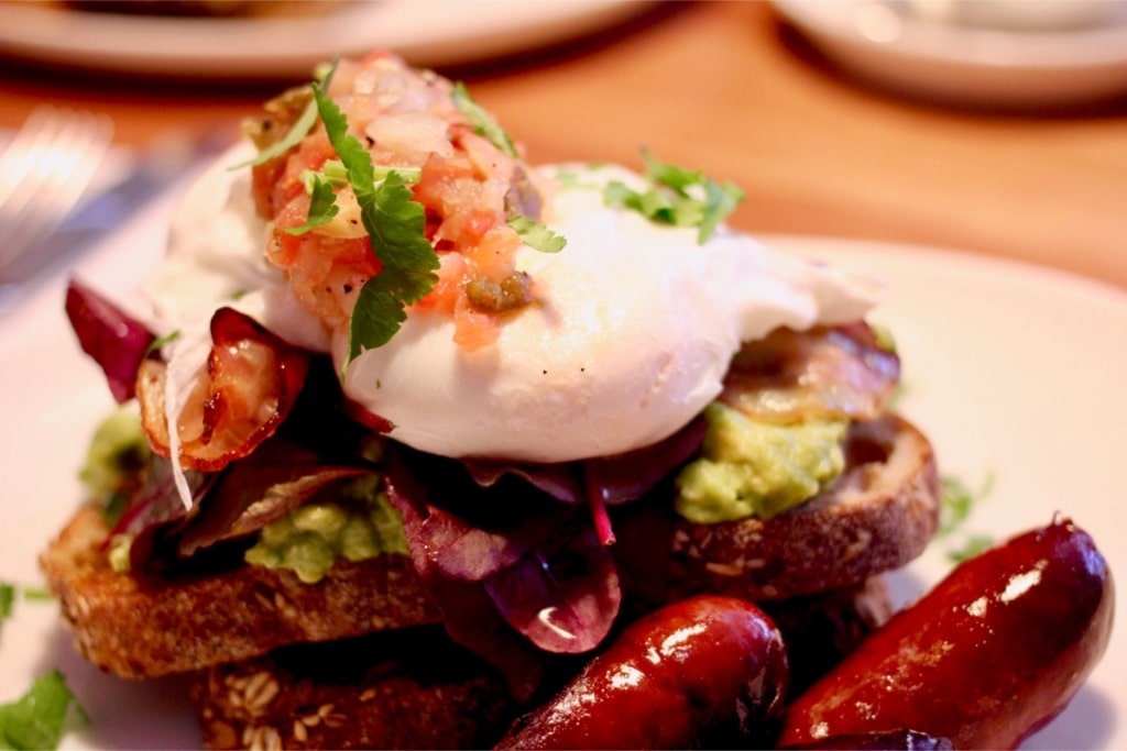 Food served at Little Collins cafe in Amsterdam
