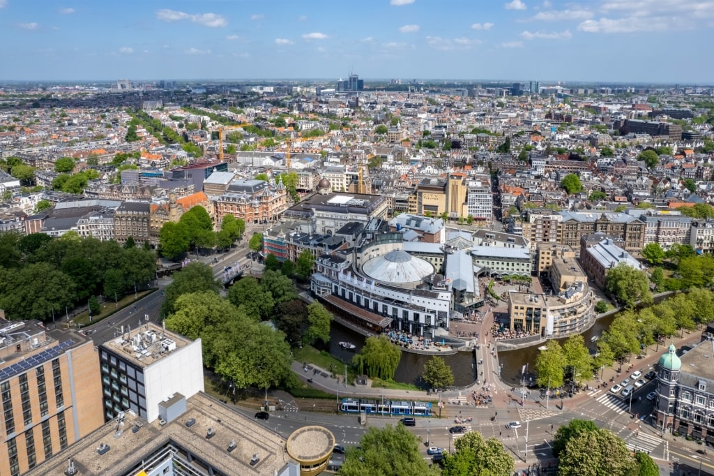 Scenic cityscape of Amsterdam