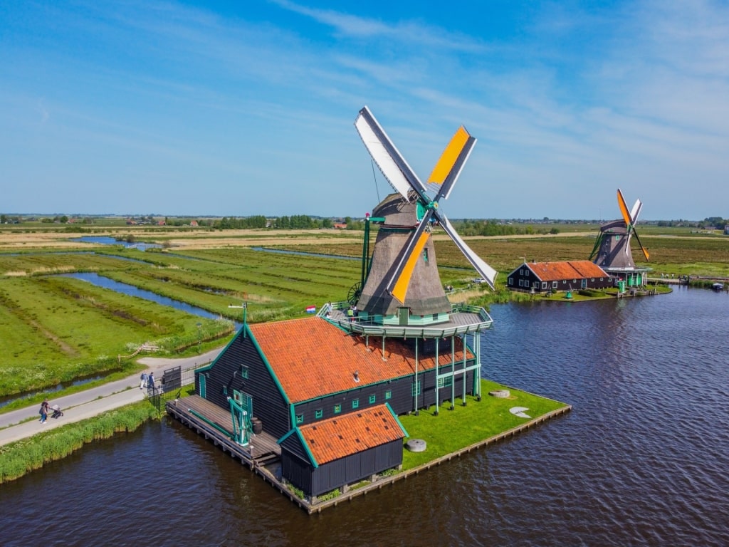Aerial view of Zaanse Schans