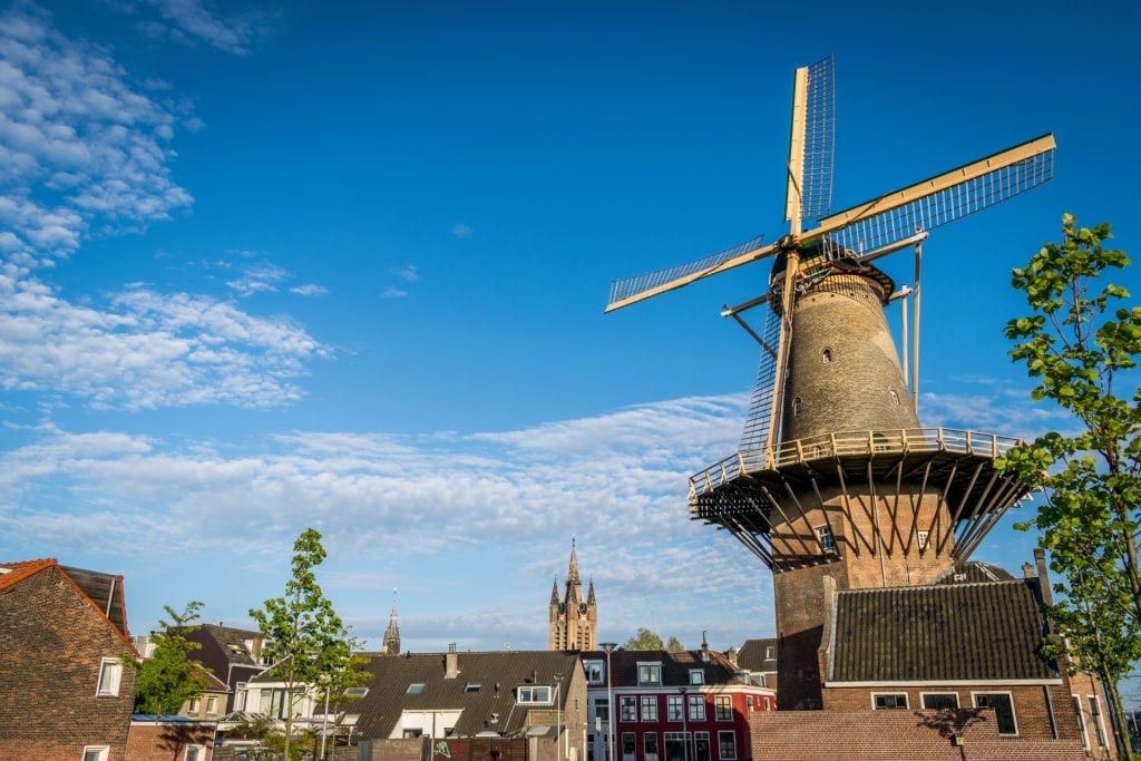 Street view of Molen de Roos windmill