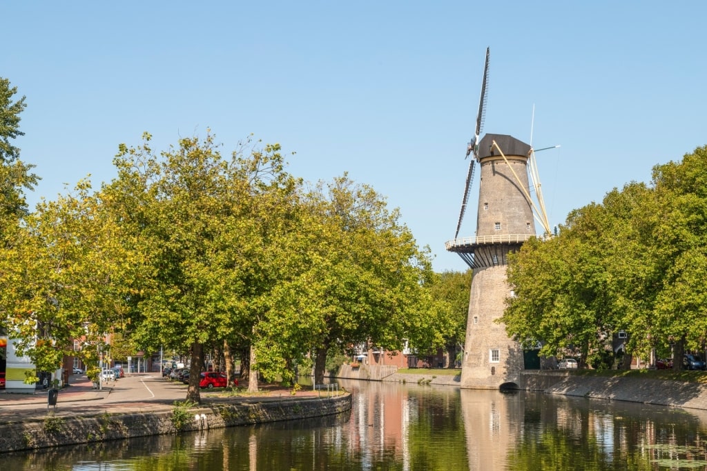 View of Molen De Walvisch from the canal