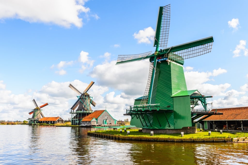 Massive windmills at Zaanse Schans