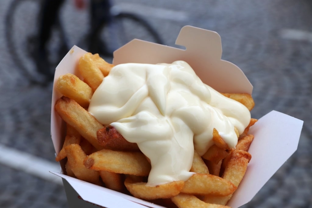 Crispy fries with frietsaus in Amsterdam
