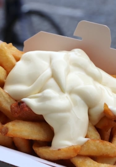 Crispy fries with frietsaus in Amsterdam