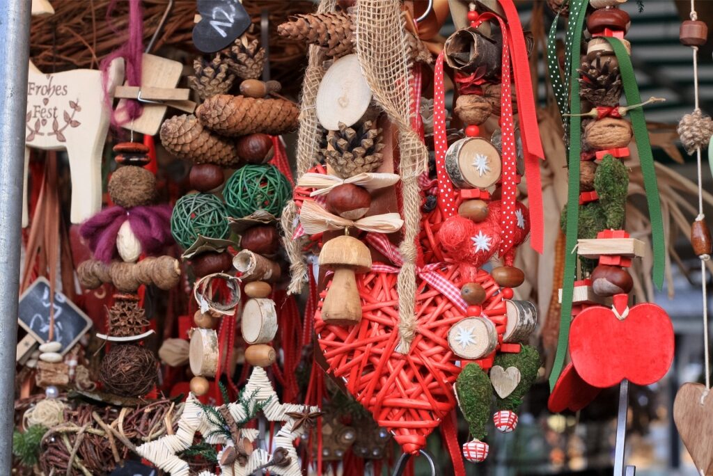 Festive Christmas decorations and ornaments for sale