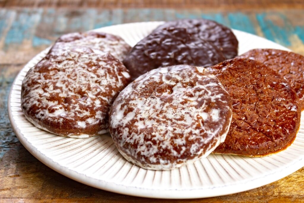 Traditional German Lebkuchen cookies for sale as souvenirs