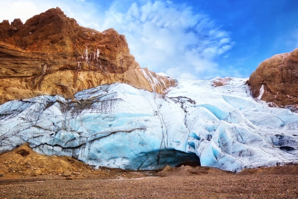 Unique landscape of Eyjafjallajökull Glacier