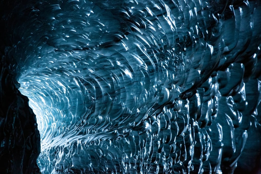 Details of the walls inside Katla Ice Cave