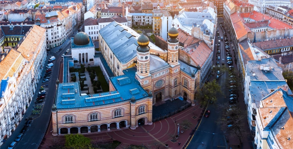 Aerial view of Jewish Quarter Budapest