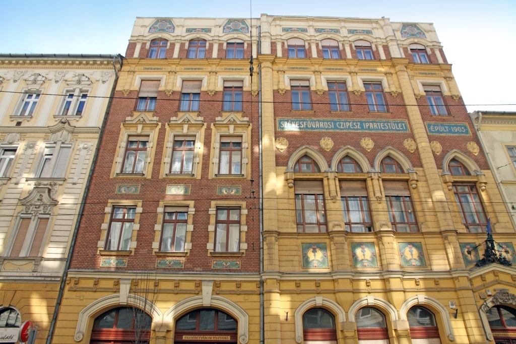 Historic buildings in Jewish Quarter Budapest