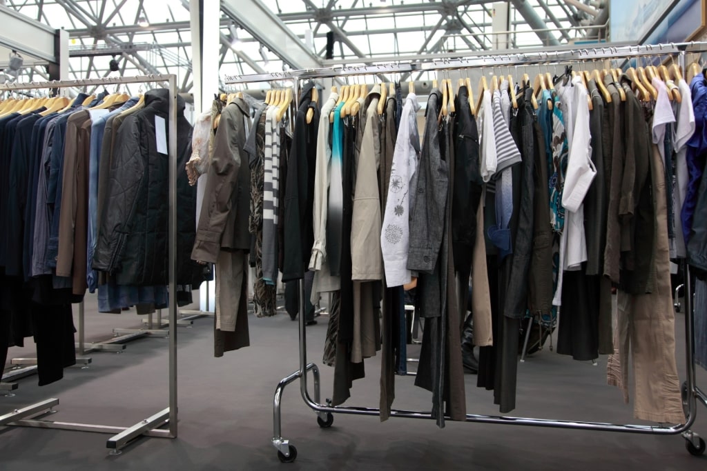 Clothes for sale at a market