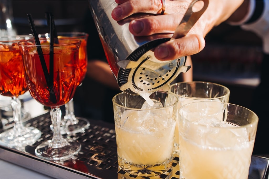 Bartender making a cocktail