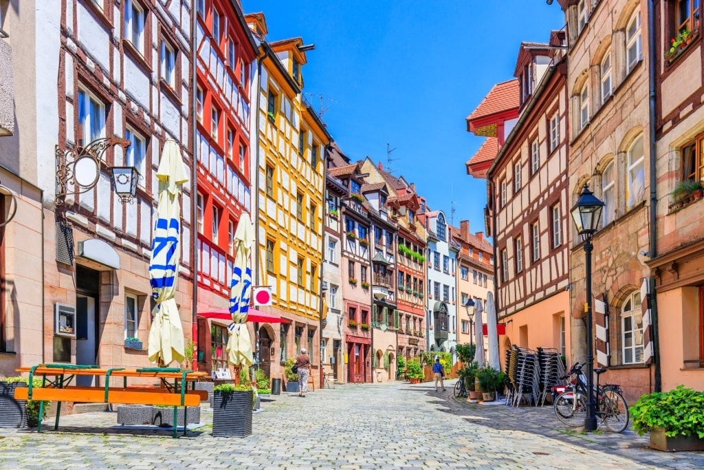 Half timbered houses in Nuremberg, Germany