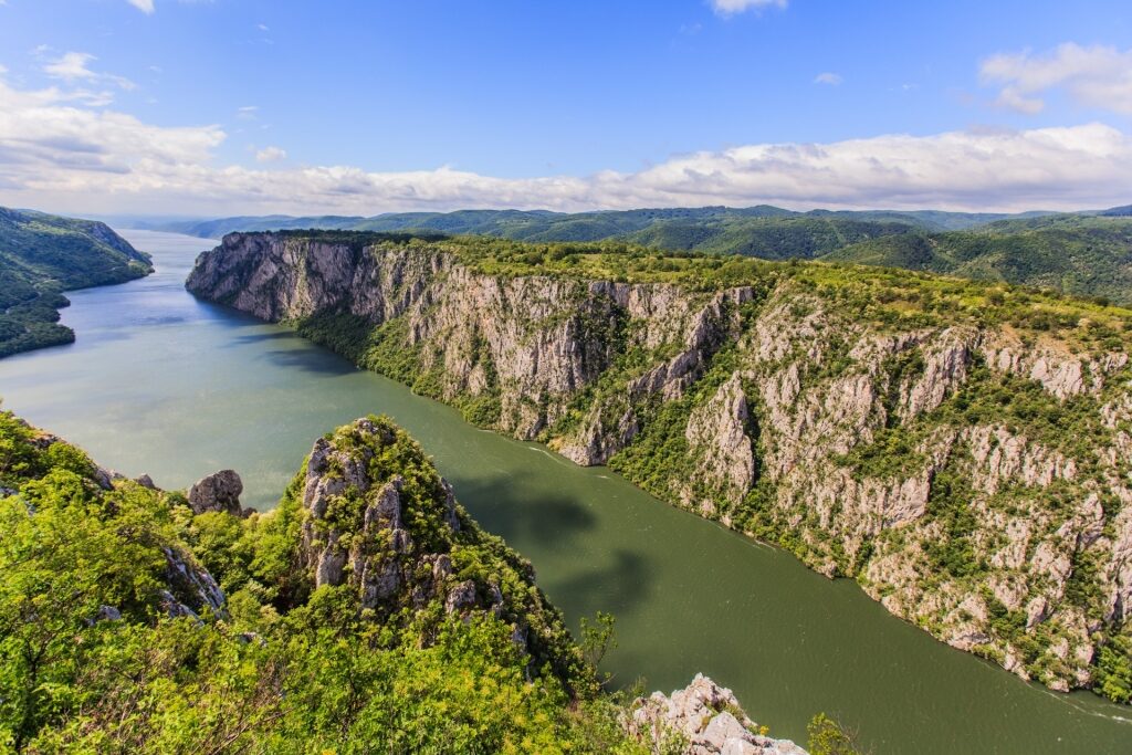 Unique landscape of Iron Gates Gorge
