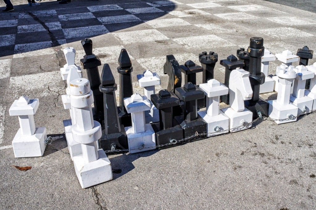 Life-size chess pieces in Salzburg