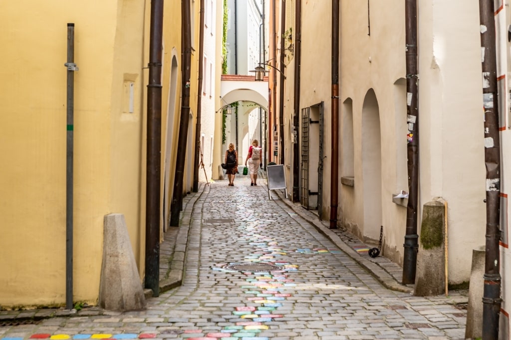 Narrow street in Passau’s Old Town