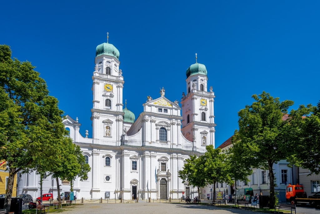 St. Stephen’s Cathedral in Passau, Germany with baroque architecture
