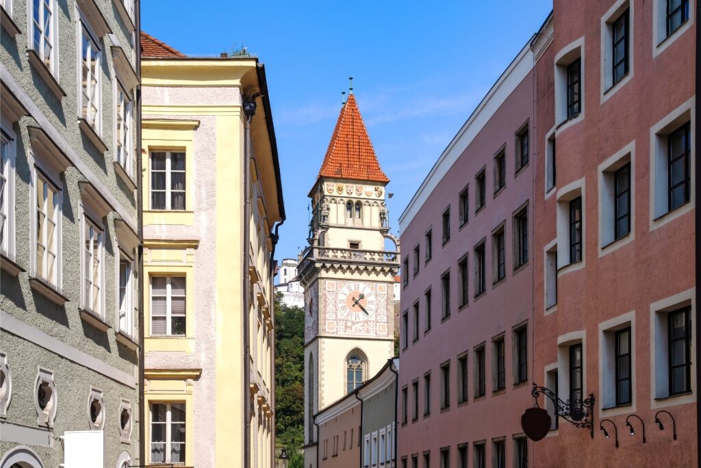 Passau Town Hall seen from the street in Old Town
