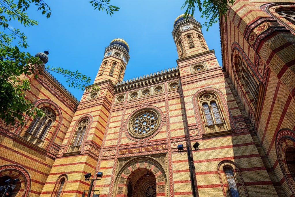 Facade of Dohány Street Synagogue in Budapest