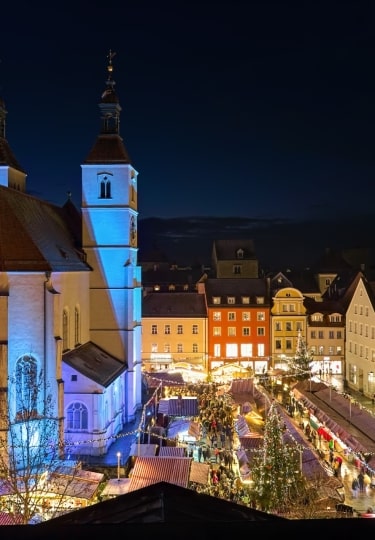 Regensburg Christkindlmarkt, Neupfarrplatz, one of Regensburg's Christmas market