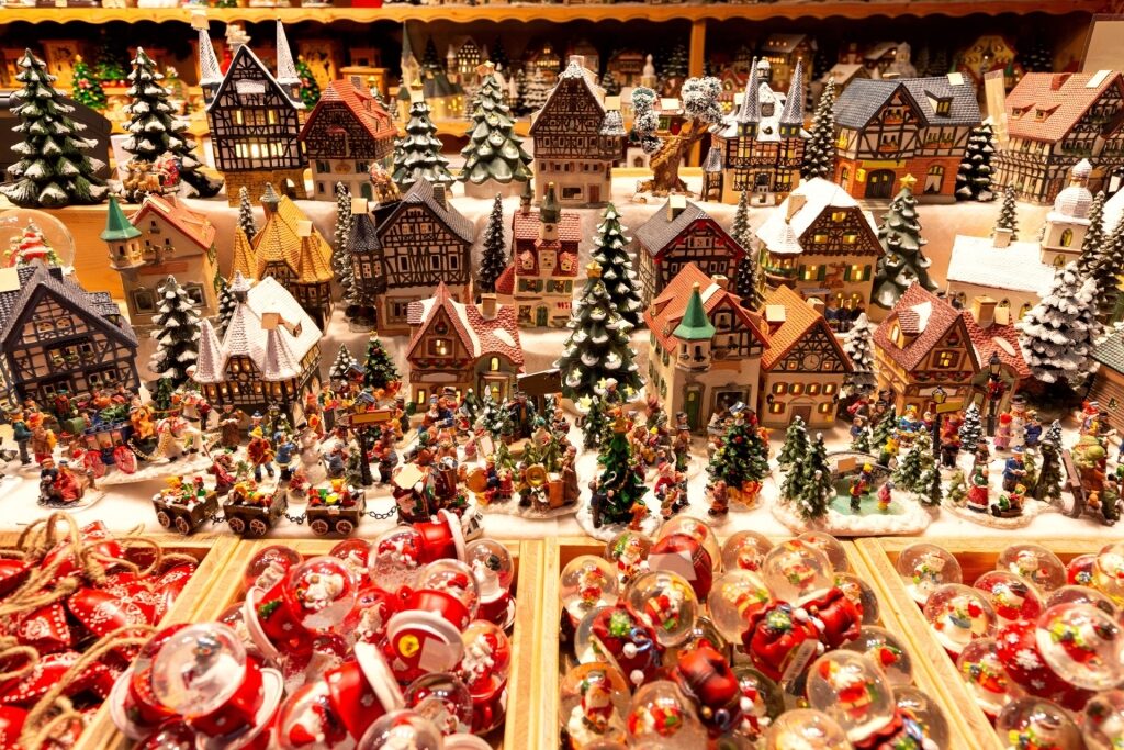 Festive gifts and souvenirs for sale at Salzburg's Christmas market
