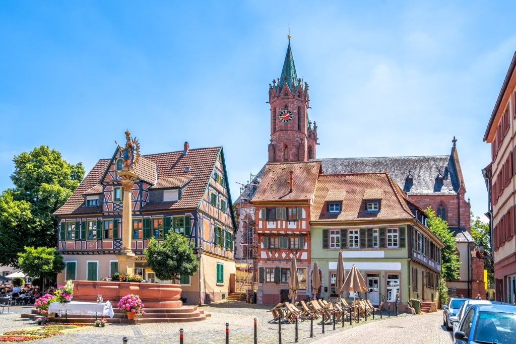 Street view of pretty Ladenburg