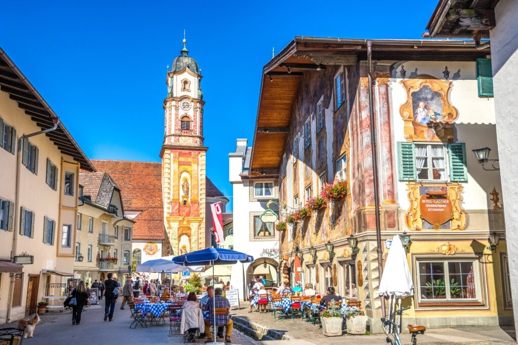 Street view of the quaint town of Mittenwald