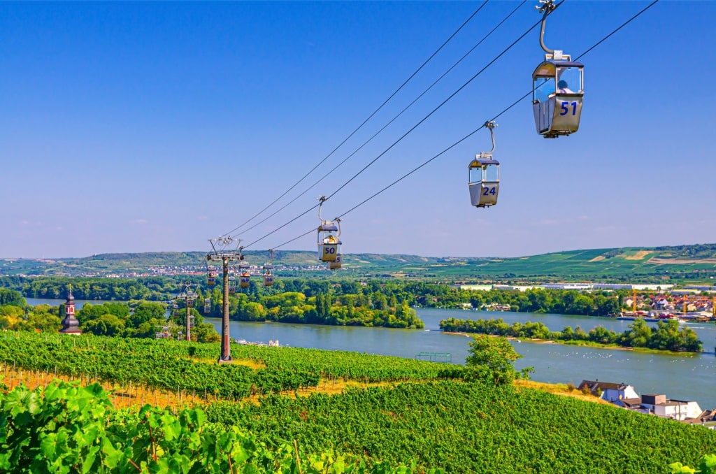 Scenic view of the Rüdesheim am Rhein cable car