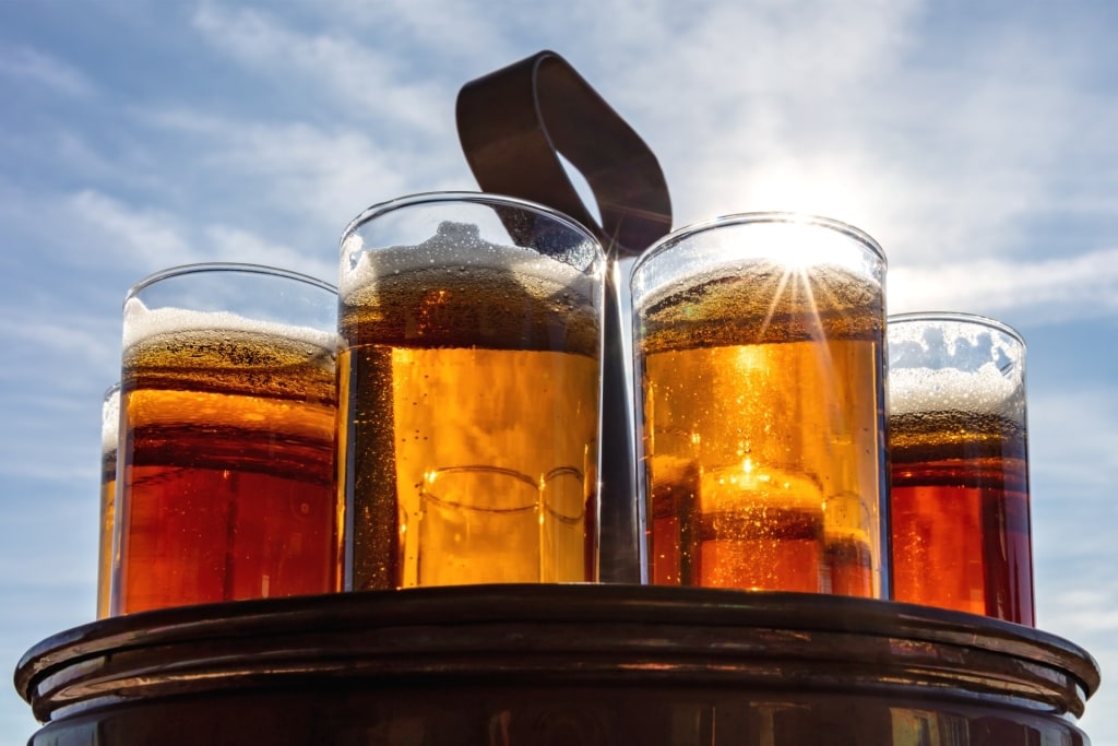 German beer in tall glasses