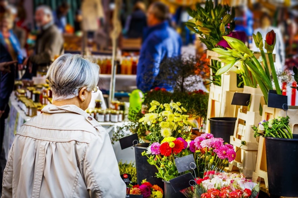 Flowers at a market in Mainz