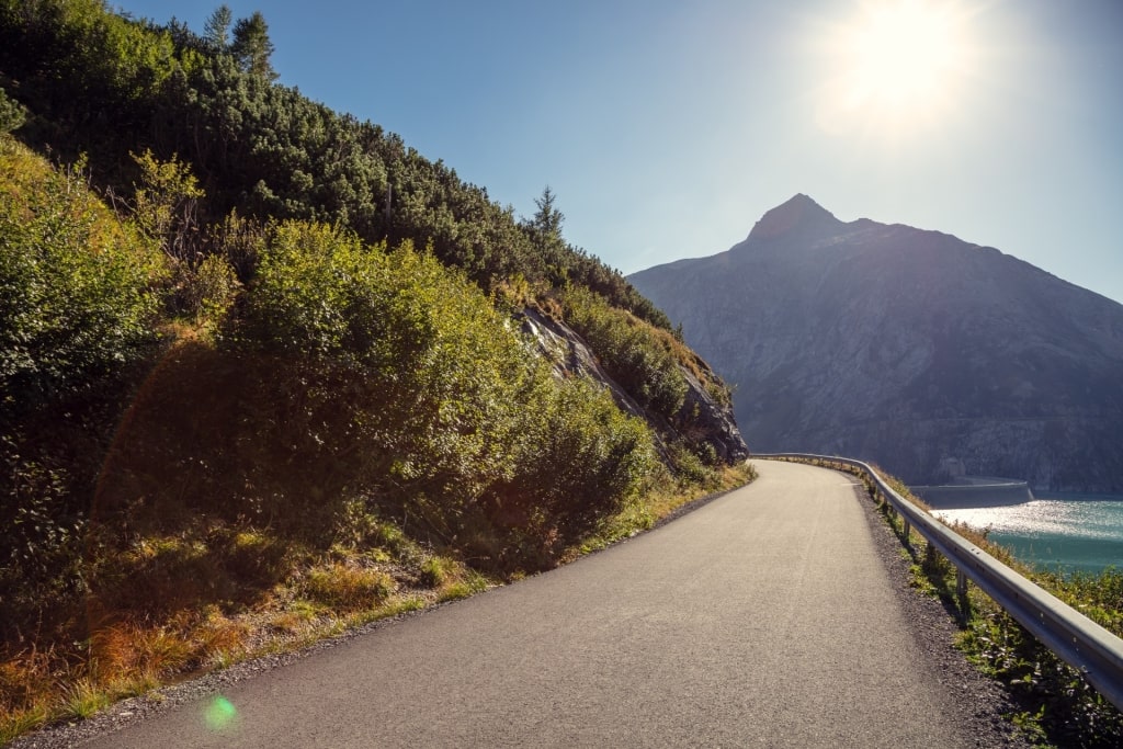Cliffside view of Danube Cycle Path