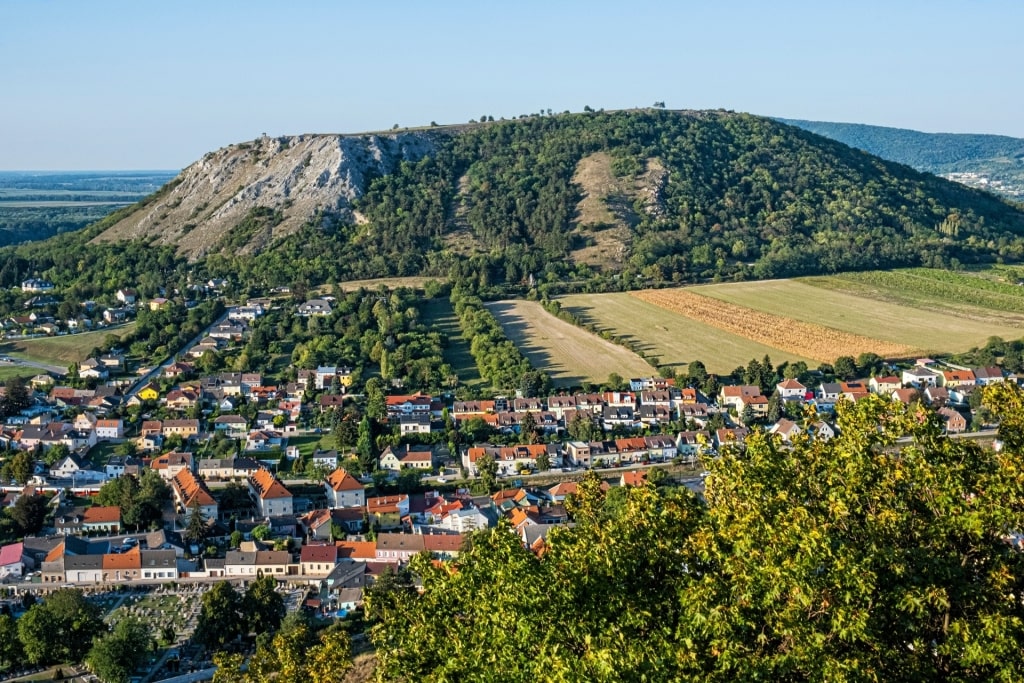 Mountainous landscape of Hainburg an der Donau