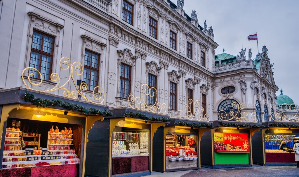 Christmas market at Belvedere Palace in Vienna