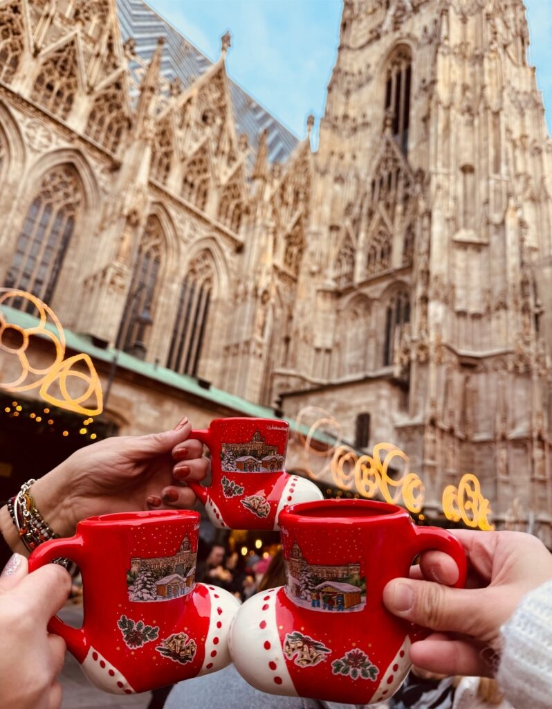 Hot mulled wine with St. Stephen’s Cathedral Vienna backdrop