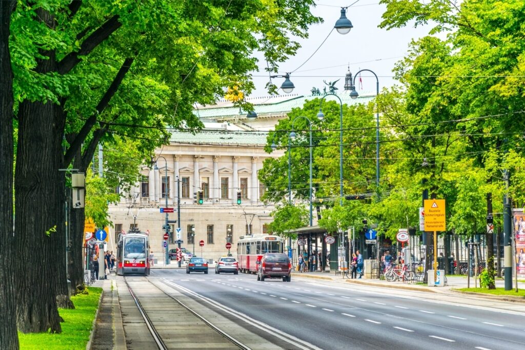 Street view of Ringstrasse in Vienna Old Town