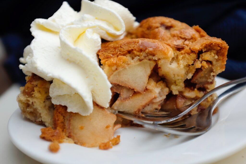 Slice of delicious Dutch apple cake
