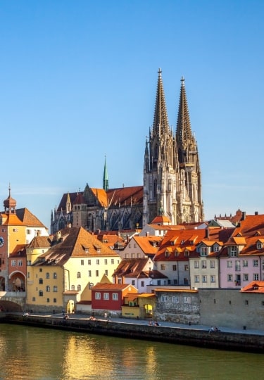 Waterfront view of Regensburg