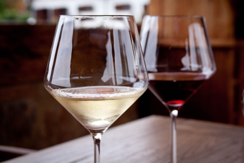 Hungarian wine in red and white