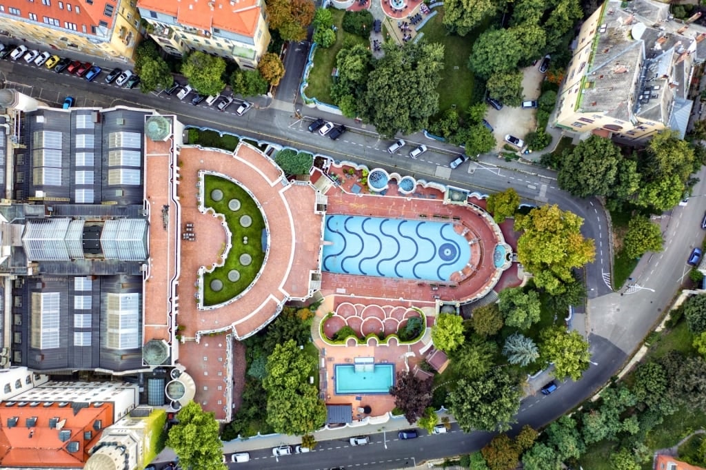 Bird's eye view of Gellért Baths
