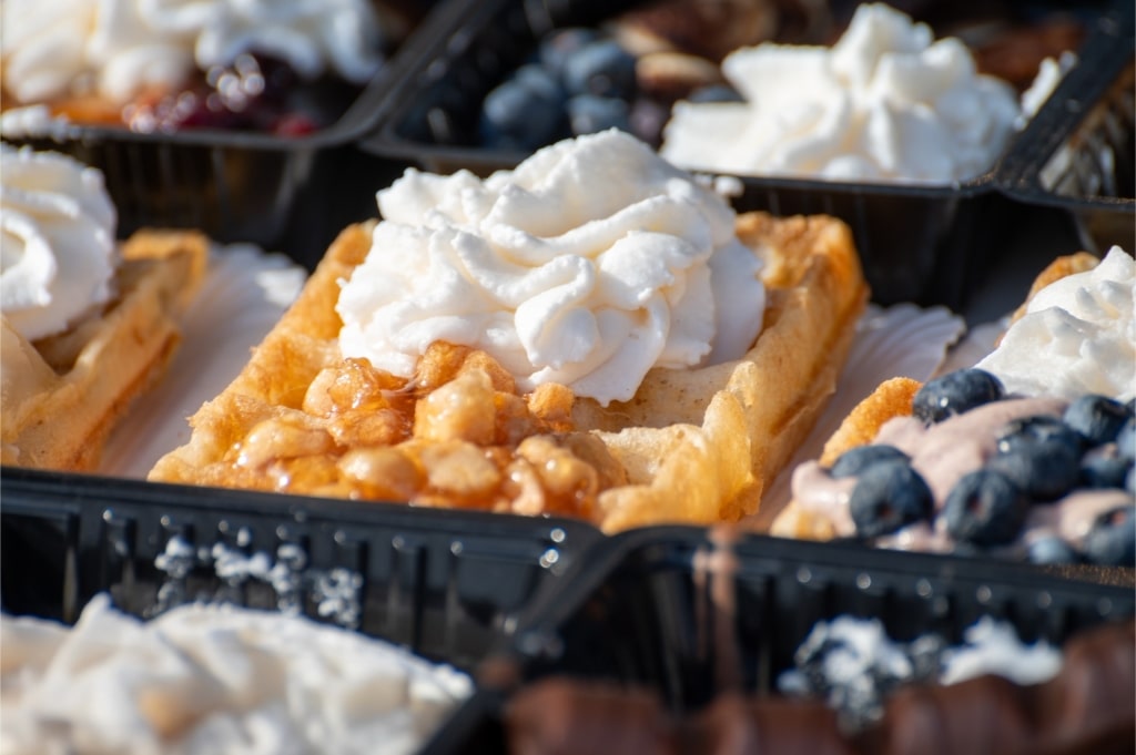 Belgian waffles at a street market