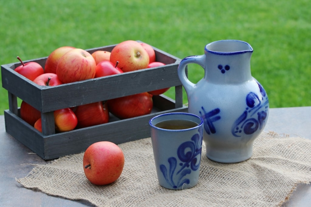 Apple wine in a pitcher